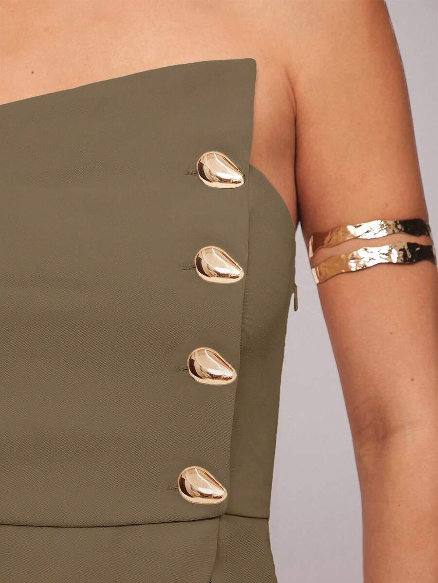 Set  Ženski Asimetrični Bandeau Top i Pantalone
