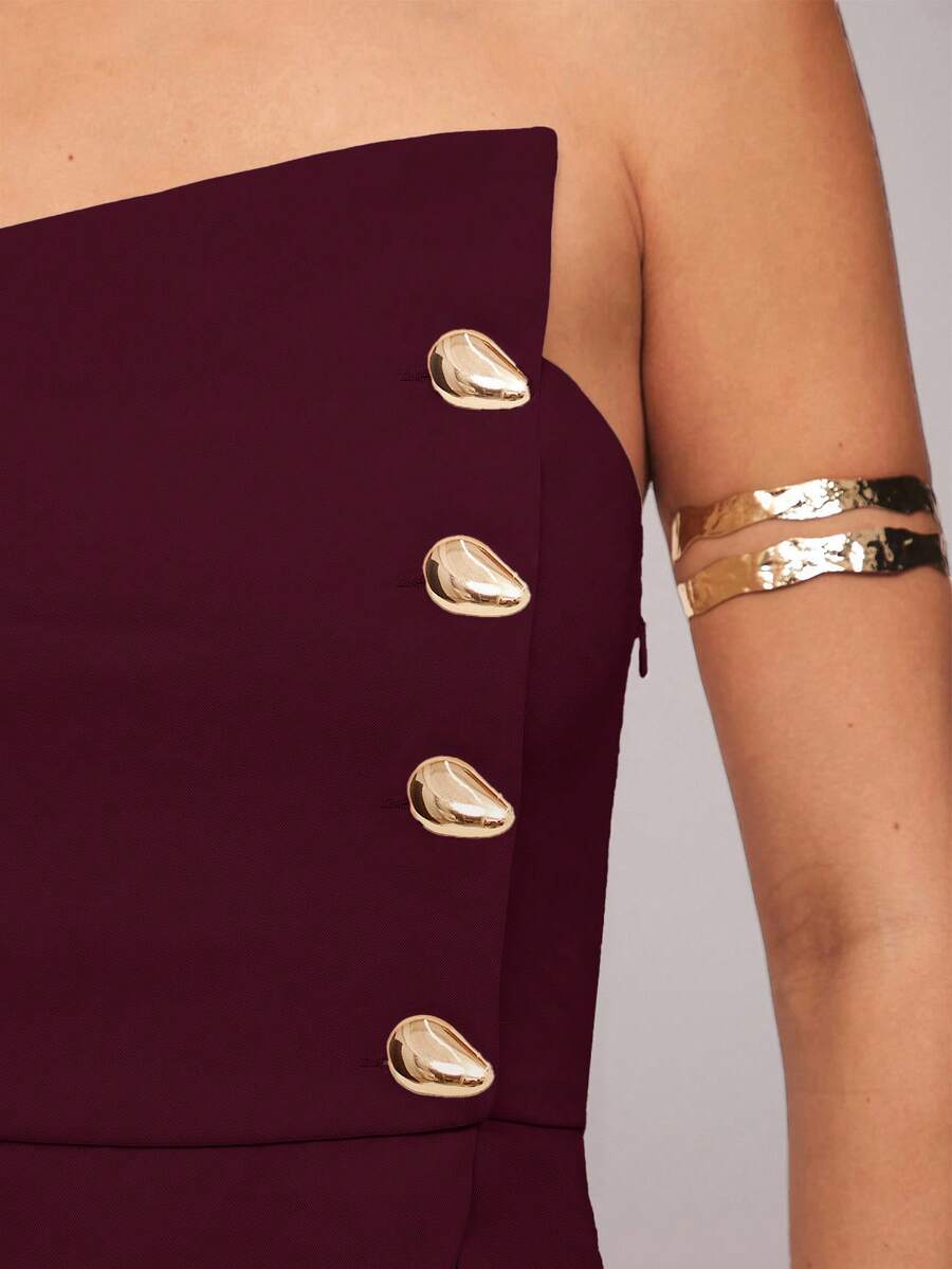 Set  Ženski Asimetrični Bandeau Top i Pantalone