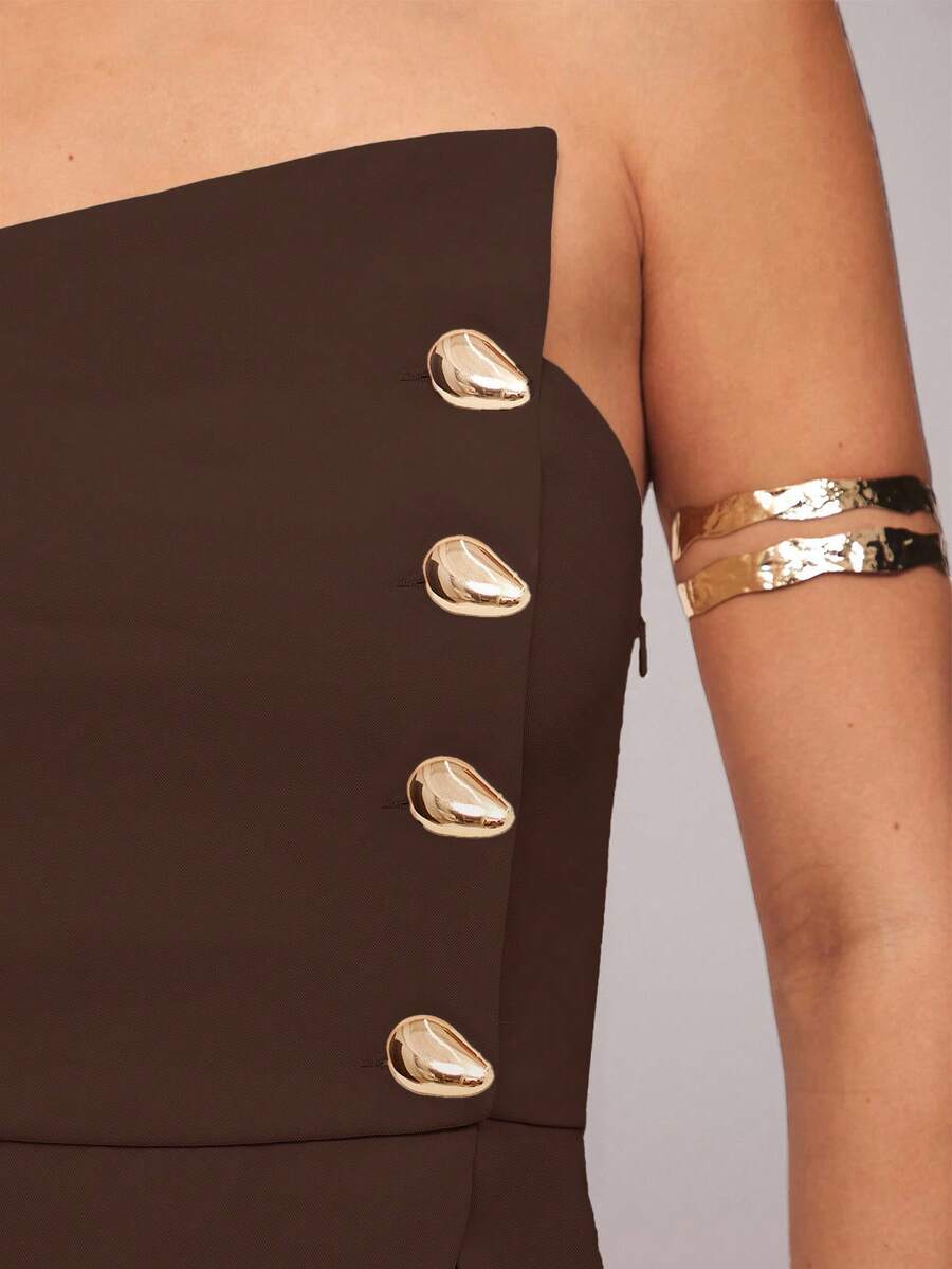 Set  Ženski Asimetrični Bandeau Top i Pantalone
