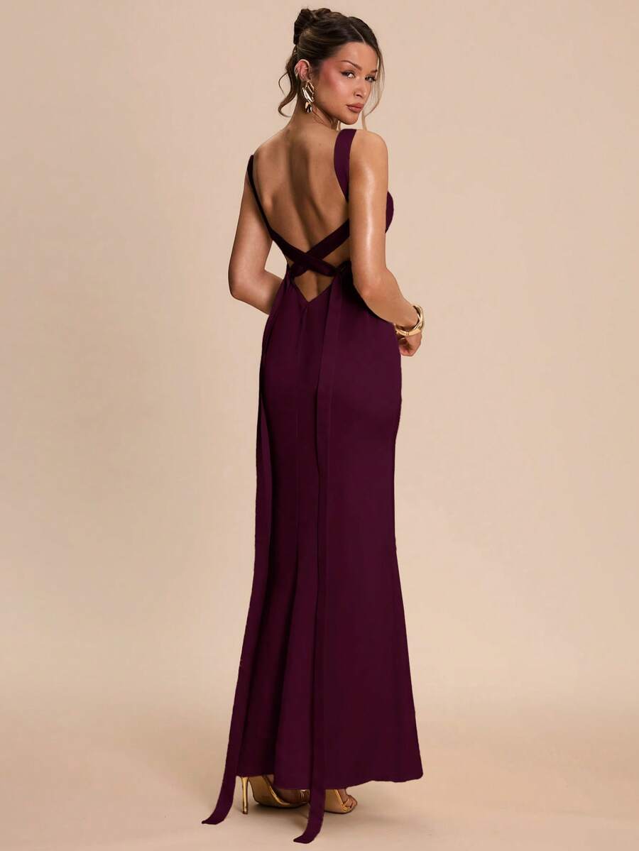 Ženska elegantna saten mermaid haljina
