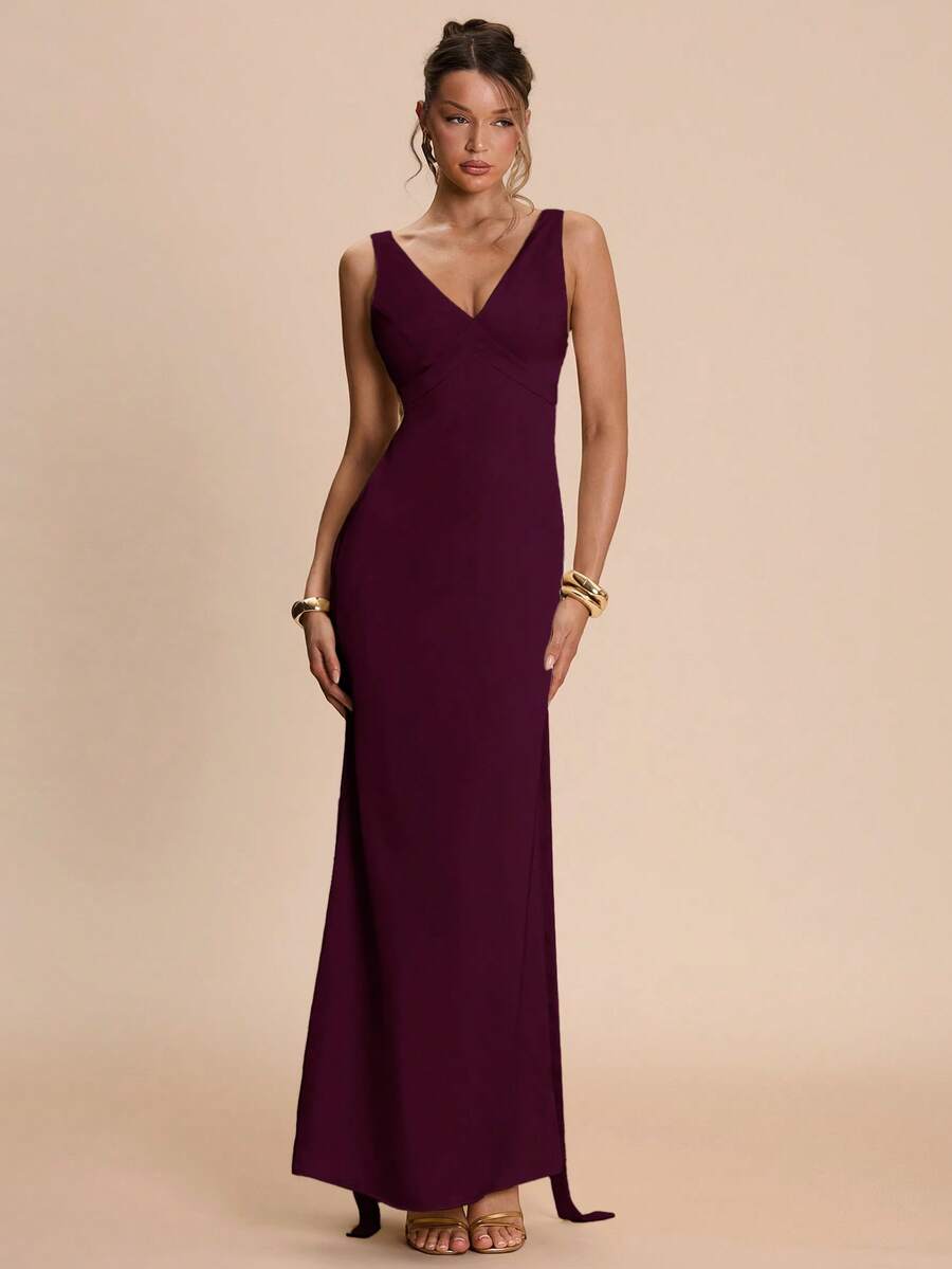 Ženska elegantna saten mermaid haljina