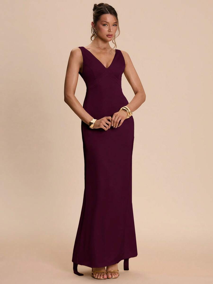 Ženska elegantna saten mermaid haljina
