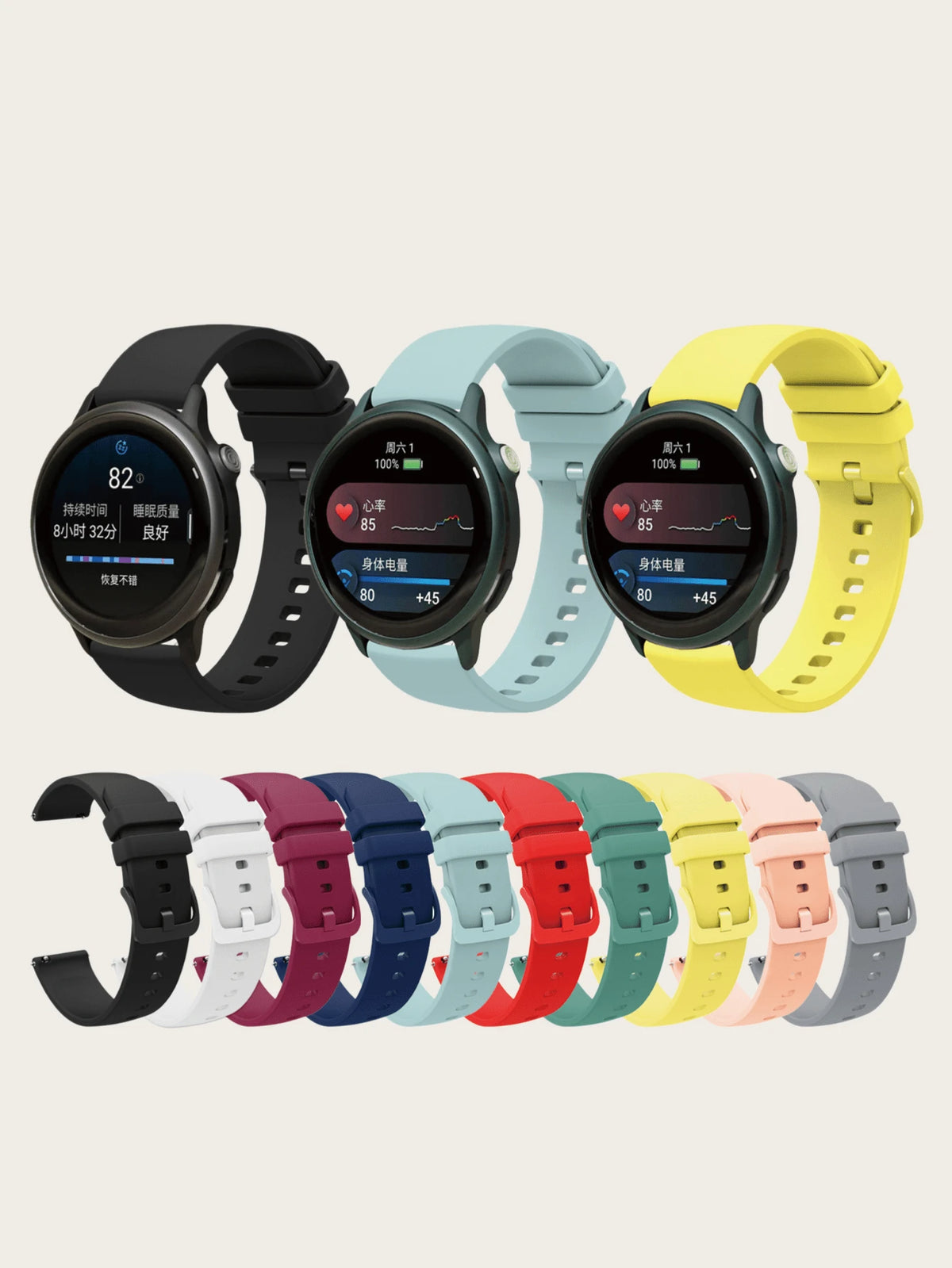 20mm silikonski kaiš za Active/ GTS 4 Mini/2 2E 3, pogodan za GTR Mini/ Active Band, 20mm univerzalni