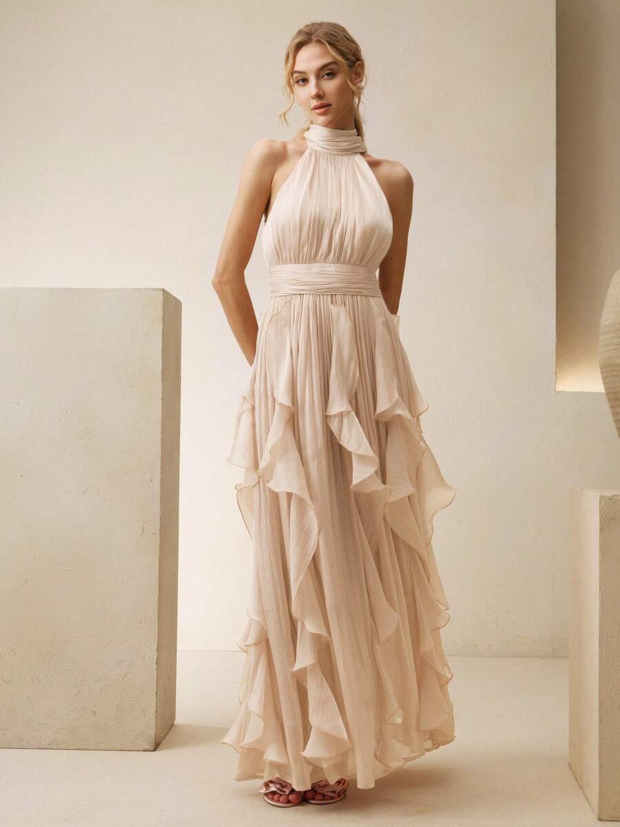 Ženska elegantna haljina bez rukava