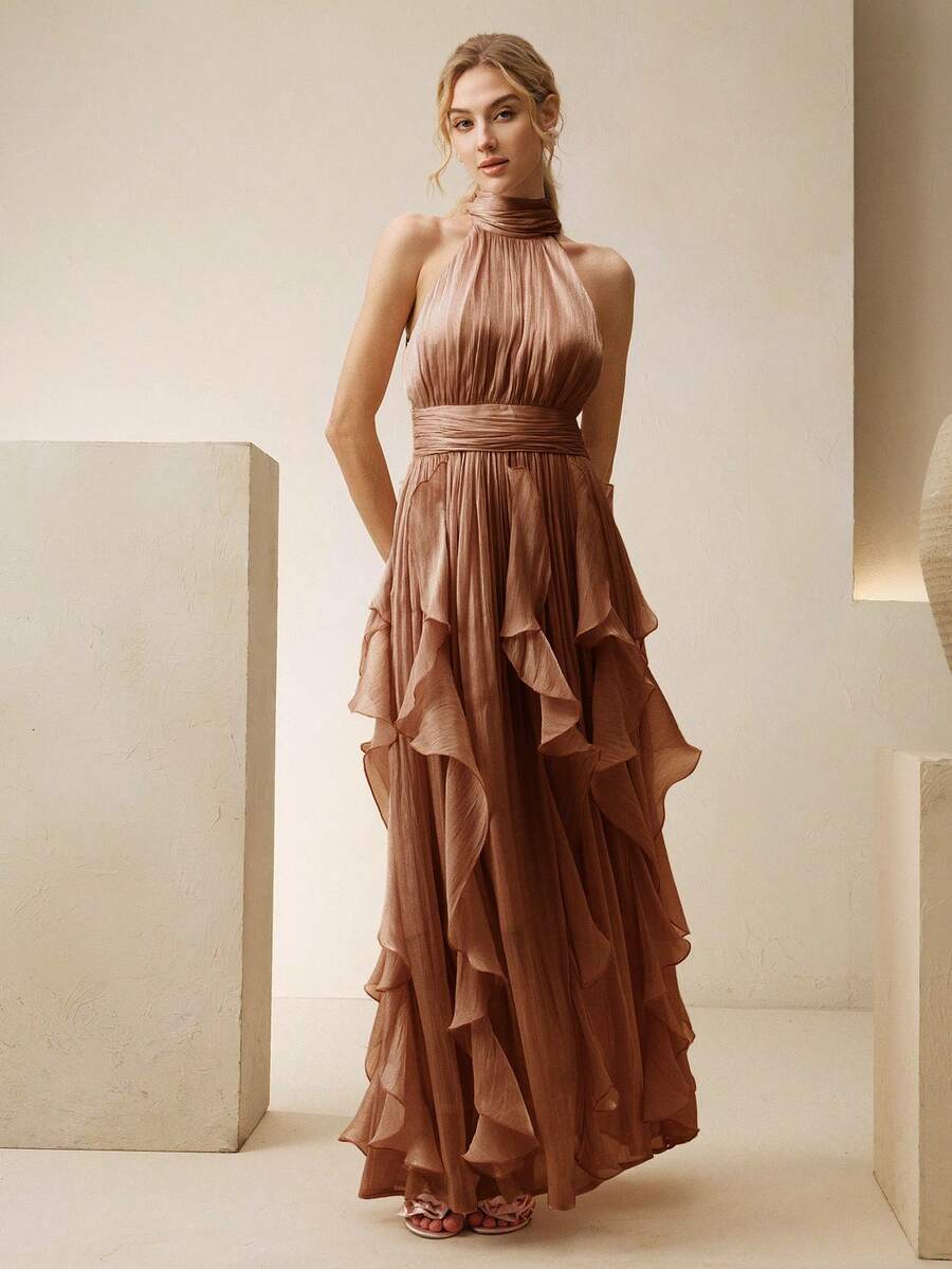 Ženska elegantna haljina bez rukava