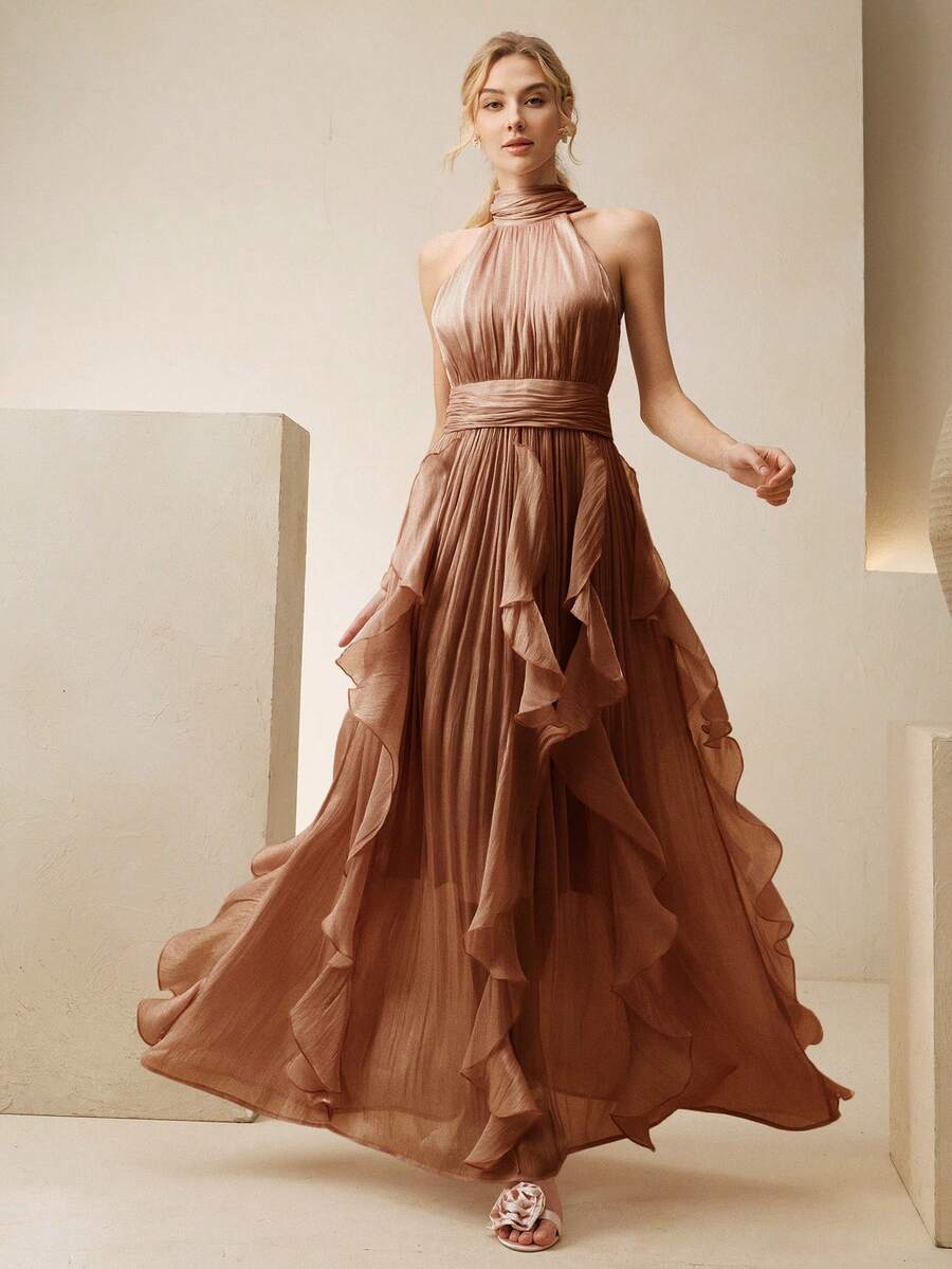 Ženska elegantna haljina bez rukava