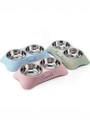 1pc Customized Personalized Pet Bowl, With Dual Functions Of Feeding And Drinking, Neck Protection Design, Suitable For Feeding Cats, Dogs And Other Pets, Stainless Steel Dual Pet Bowl With Anti Slip Base, Pet (Dog/Cat) Birthday And Anniversary Gifts