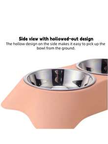 1pc Customized Personalized Pet Bowl, With Dual Functions Of Feeding And Drinking, Neck Protection Design, Suitable For Feeding Cats, Dogs And Other Pets, Stainless Steel Dual Pet Bowl With Anti Slip Base, Pet (Dog/Cat) Birthday And Anniversary Gifts