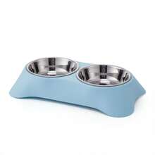 1pc Customized Personalized Pet Bowl, With Dual Functions Of Feeding And Drinking, Neck Protection Design, Suitable For Feeding Cats, Dogs And Other Pets, Stainless Steel Dual Pet Bowl With Anti Slip Base, Pet (Dog/Cat) Birthday And Anniversary Gifts