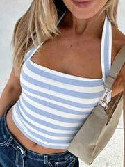 GAOVOT Women's Casual Vintage Sexy Striped Camisole, Suitable For Street And Commute In Summer