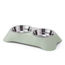 1pc Customized Personalized Pet Bowl, With Dual Functions Of Feeding And Drinking, Neck Protection Design, Suitable For Feeding Cats, Dogs And Other Pets, Stainless Steel Dual Pet Bowl With Anti Slip Base, Pet (Dog/Cat) Birthday And Anniversary Gifts