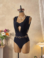 Najprodavaniji Letnji Crni Bandeau  Slim-Fit Kostim