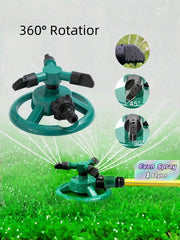 360° automatska rotirajuća prskalica – 3 mlaznice podesivi raspršivač vode za baštu, travnjak, dvorište i biljke