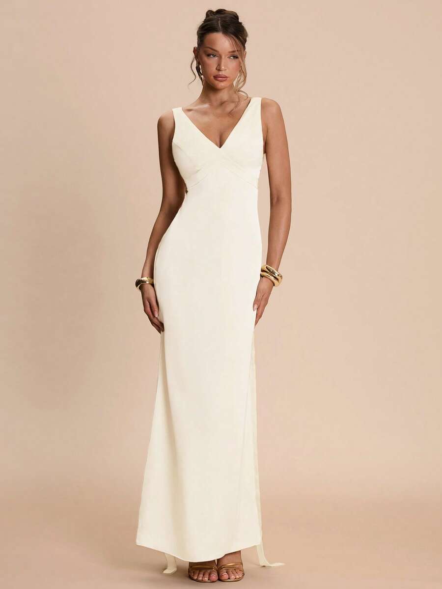 Ženska elegantna saten mermaid haljina