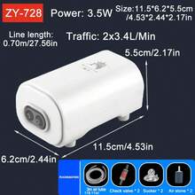 Quiet Aquarium Air Pump, Adjustable Air Flow Dual-Output Air Compressor, Fish Tank Oxygenator Pump, 220V-240V, 3.5W/8W