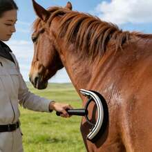1Pc Horse Half-Moon Sweat Scraper. Designed For Gentle Care, Efficient Cleaning And Soothing Massage, Ideal For All Your Equestrian Needs.