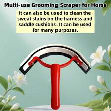 1Pc Horse Half-Moon Sweat Scraper. Designed For Gentle Care, Efficient Cleaning And Soothing Massage, Ideal For All Your Equestrian Needs.