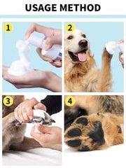 GJYC PET Dog & Cat Paw Cleaner, Magic Foam - No-Rinse Cleaning Foam Dry Shampoo - Paw Cleaning Brush With Rose Extract - Odor Control Detergent - Suitable For Puppies
