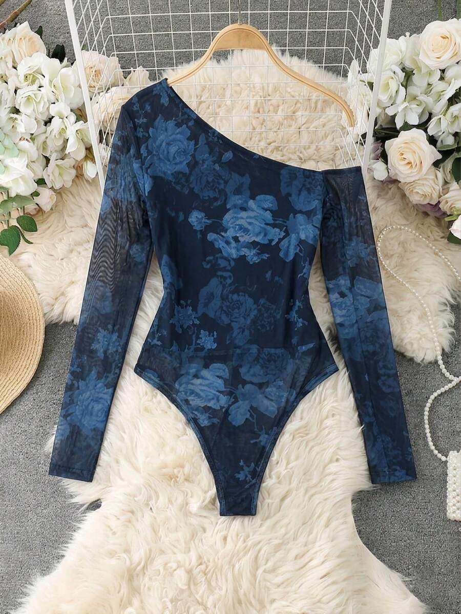 Ženski modni providni mrežasti body sa leopard printom