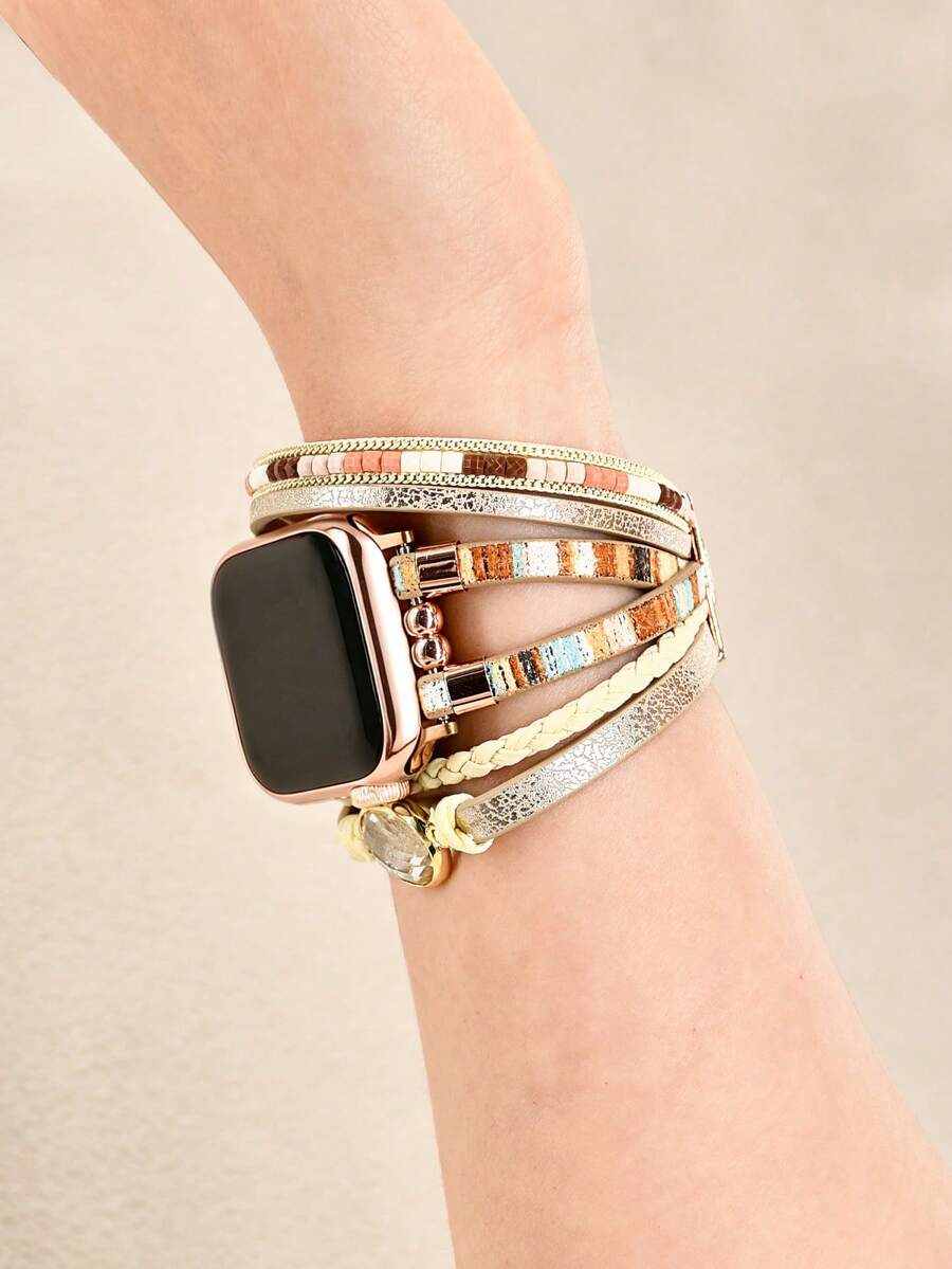 Luksuzna zlatna narukvica za sat, kompatibilna sa Apple Watch 41mm, 40mm, 38mm, 45mm, 44mm, 42mm, 49mm