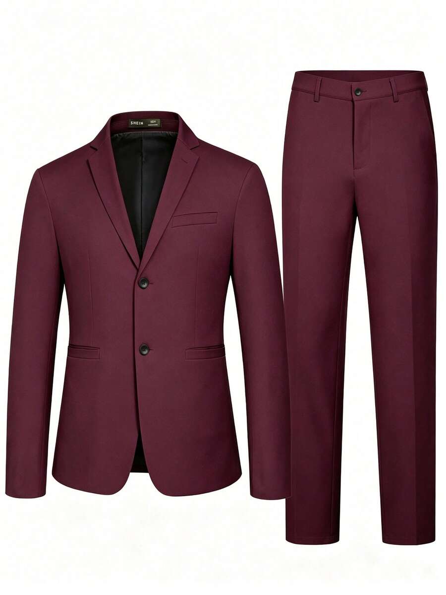Muško odelo od 2 dela sa jednim dugmetom, slim fit, formalno