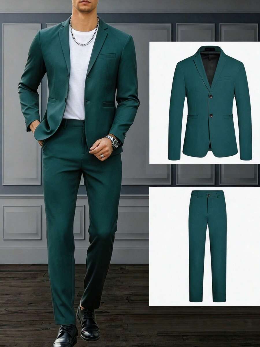 Muško odelo od 2 dela sa jednim dugmetom, slim fit, formalno