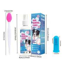3-In-1 Premium Upgraded Pet Oral Care Set | Spray + Toothbrush + Silicone Finger Brush, Convenient Brushing, Deep Cleaning, All-In-One Oral Care, Pet Toothbrush, Pet Toothpaste, Pet Oral Spray, Pet Supplies, Cat Supplies, Dog Supplies, Pet Dental Care Products
