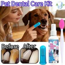 3-In-1 Premium Upgraded Pet Oral Care Set | Spray + Toothbrush + Silicone Finger Brush, Convenient Brushing, Deep Cleaning, All-In-One Oral Care, Pet Toothbrush, Pet Toothpaste, Pet Oral Spray, Pet Supplies, Cat Supplies, Dog Supplies, Pet Dental Care Products
