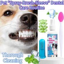 3-In-1 Premium Upgraded Pet Oral Care Set | Spray + Toothbrush + Silicone Finger Brush, Convenient Brushing, Deep Cleaning, All-In-One Oral Care, Pet Toothbrush, Pet Toothpaste, Pet Oral Spray, Pet Supplies, Cat Supplies, Dog Supplies, Pet Dental Care Products