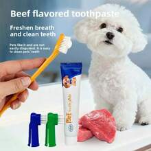 3-In-1 Premium Upgraded Pet Oral Care Set | Spray + Toothbrush + Silicone Finger Brush, Convenient Brushing, Deep Cleaning, All-In-One Oral Care, Pet Toothbrush, Pet Toothpaste, Pet Oral Spray, Pet Supplies, Cat Supplies, Dog Supplies, Pet Dental Care Products