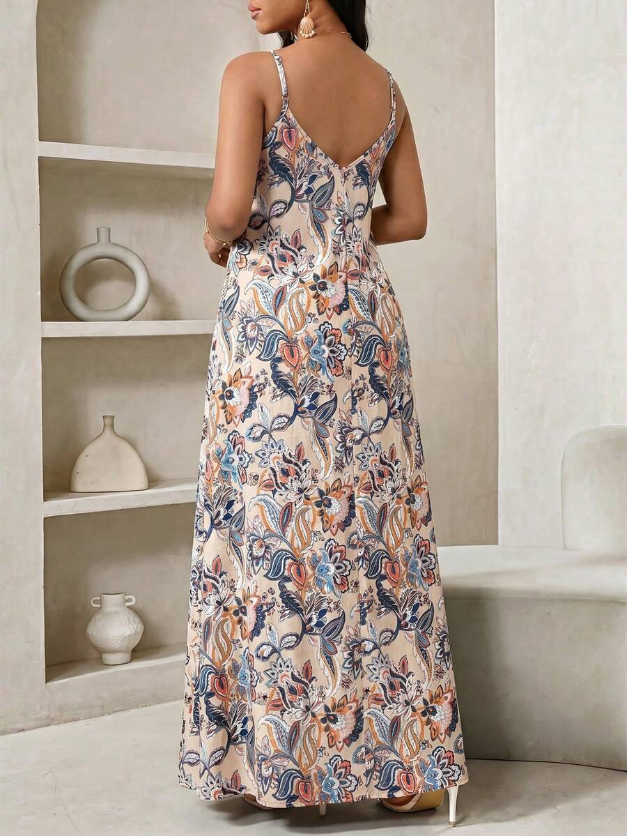 Lady Haljina sa tankim kaiš-bretelama i printom sa šljokicama, plus size