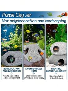 1pc Aquarium Decoration Cave, Fish Tank Accessories, Rock Decor For Shrimp, Cichlid, Hiding Place For Small Fish, Shelter Stone House