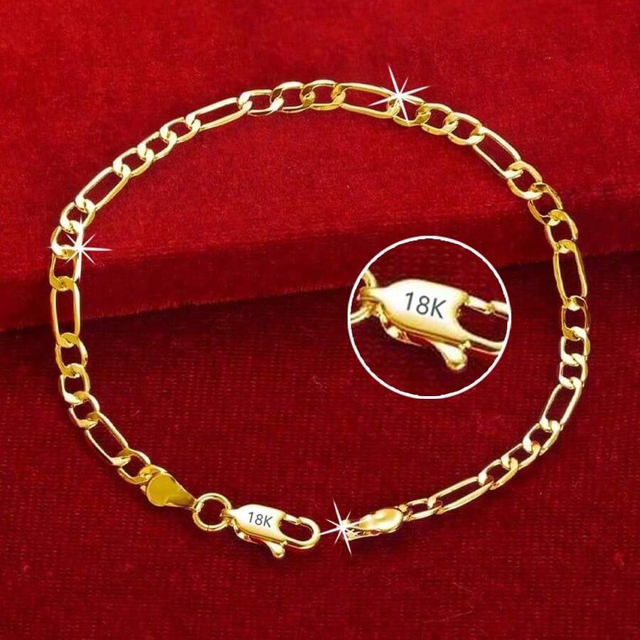 Narukvica sa Figaro lancem od 925 sterling srebra pozlaćenog 18K zlata