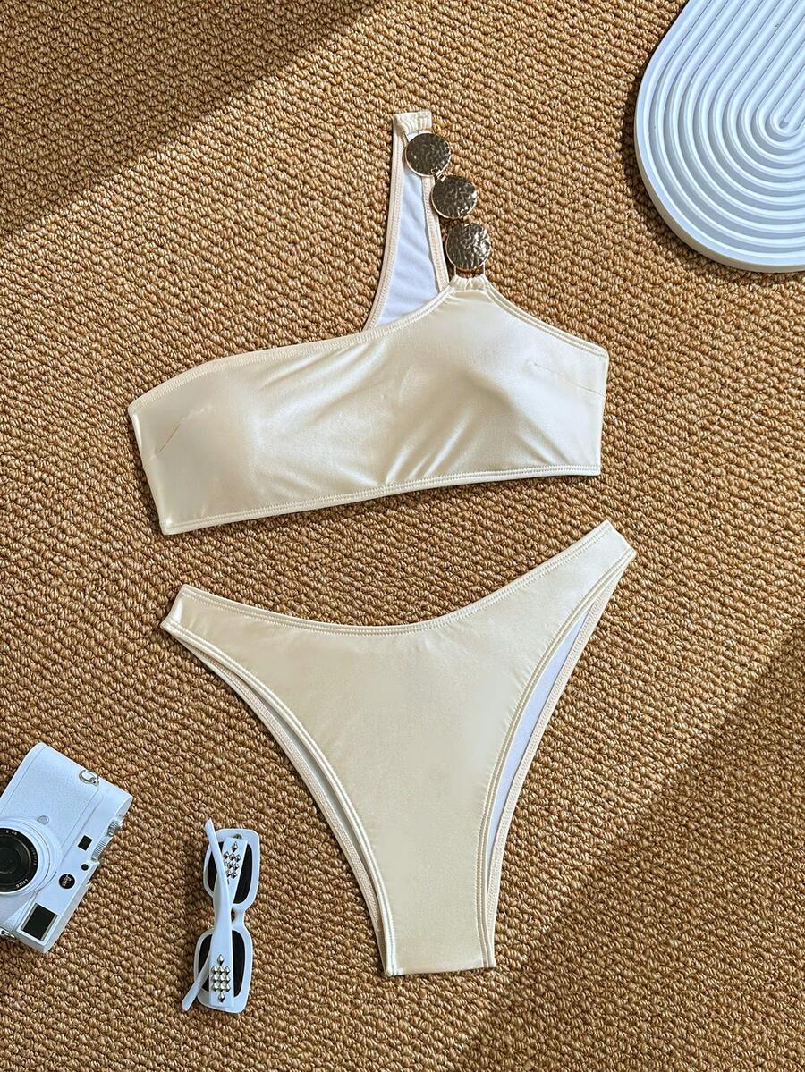 Elegantan Asimetričan  Jednobojni  Bikini