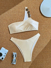 Elegantan Asimetričan  Jednobojni  Bikini