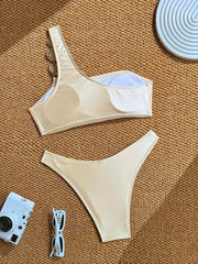 Elegantan Asimetričan  Jednobojni  Bikini
