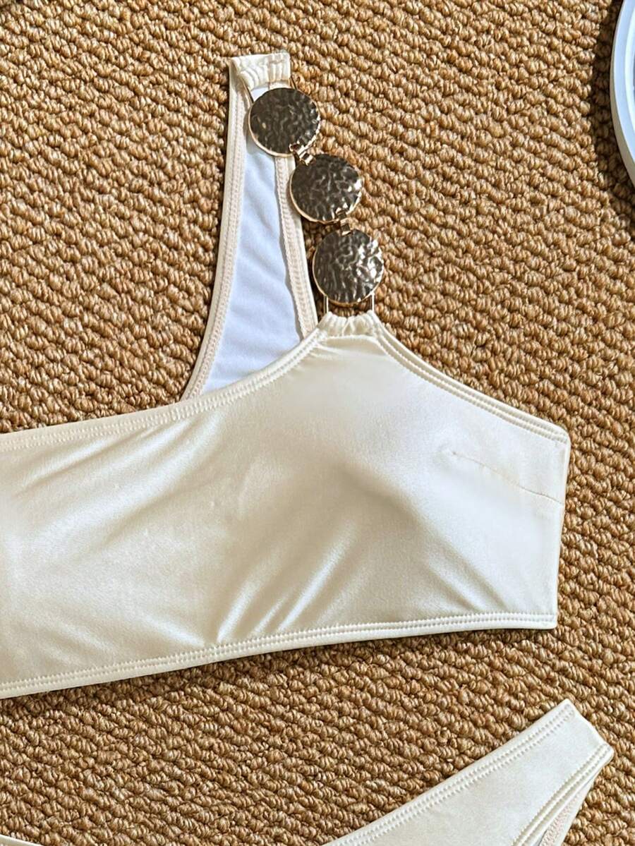 Elegantan Asimetričan  Jednobojni  Bikini