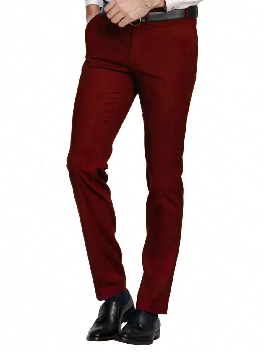Muški set od 3 dela u jednoj boji, slim fit, rastegljiv, uključuje sako, prsluk i pantalone