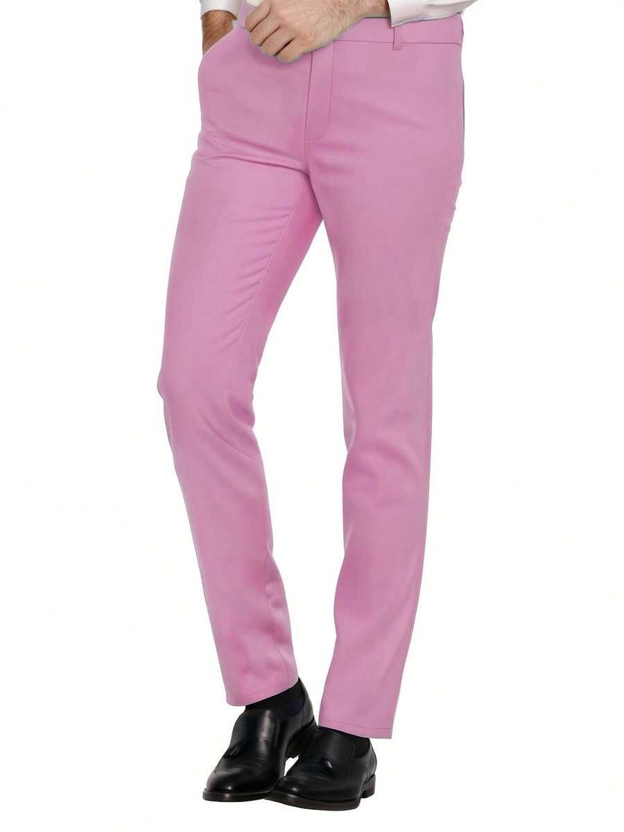 Muški set od 3 dela u jednoj boji, slim fit, rastegljiv, uključuje sako, prsluk i pantalone