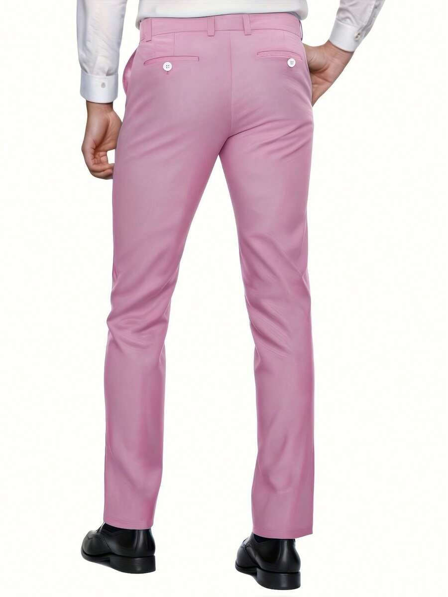 Muški set od 3 dela u jednoj boji, slim fit, rastegljiv, uključuje sako, prsluk i pantalone