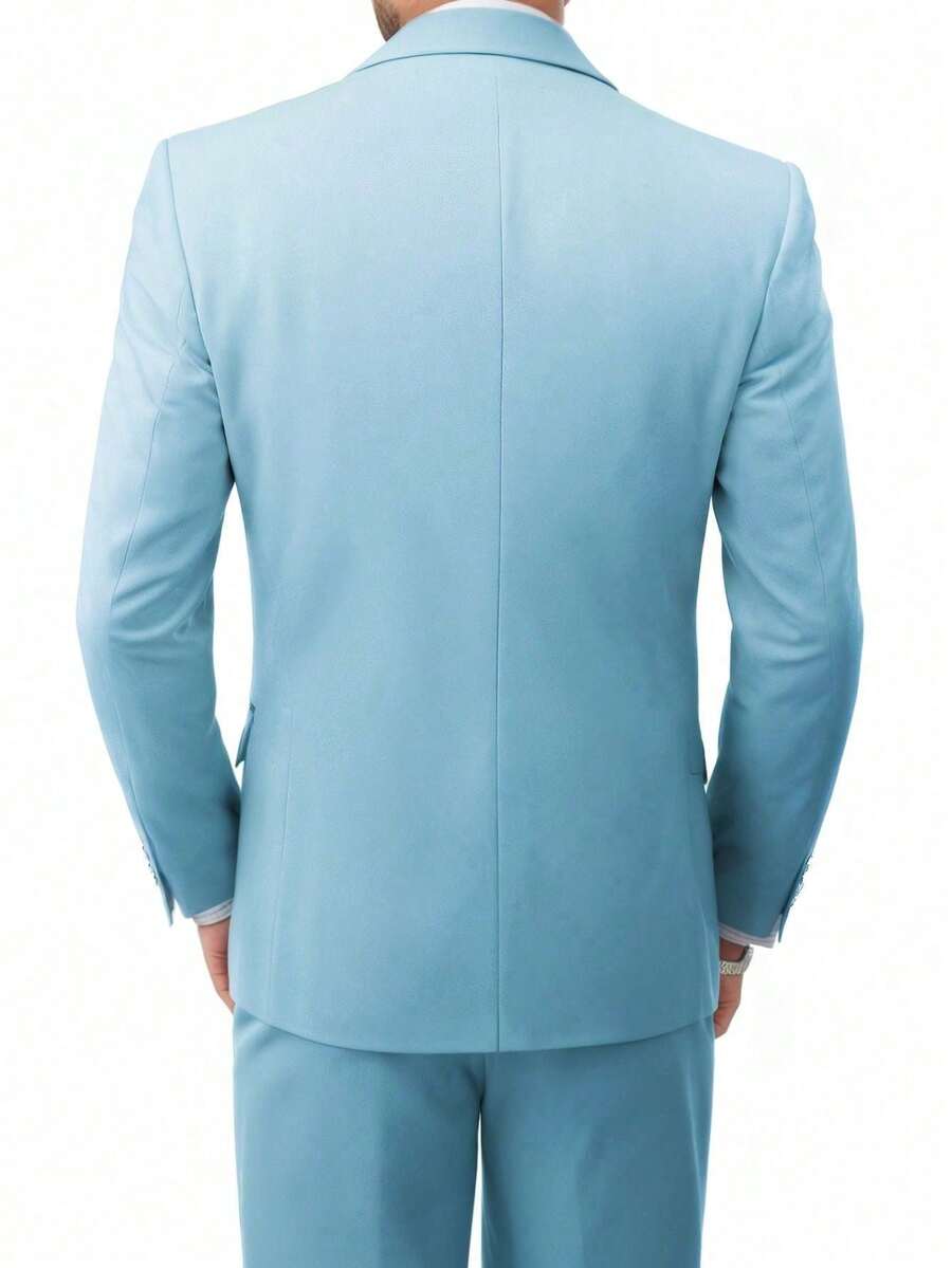 Muški poslovni komplet od 3 dela, uključuje sako, prsluk i pantalone, jednobojni, slim fit
