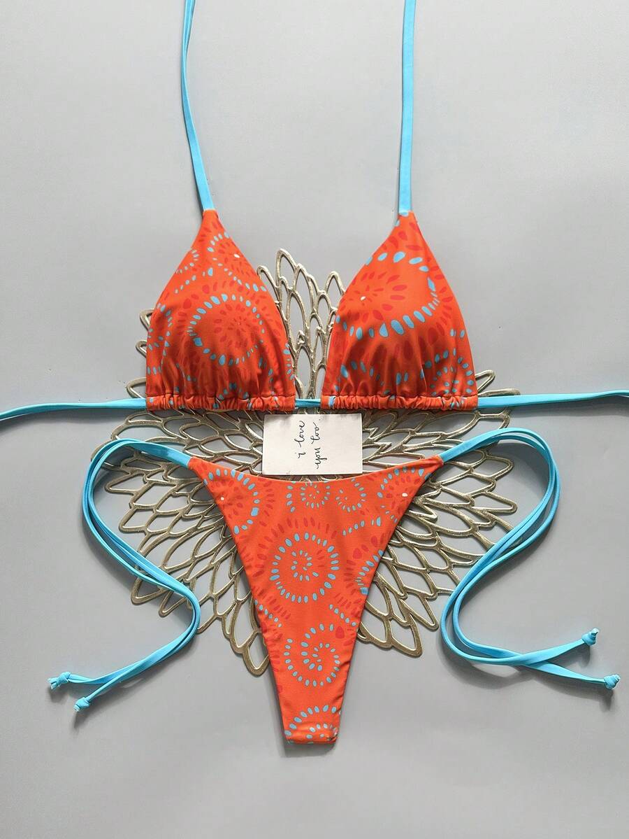Ženski Bikini Set sa Halter Krojem i Dekoracijom od Kristala