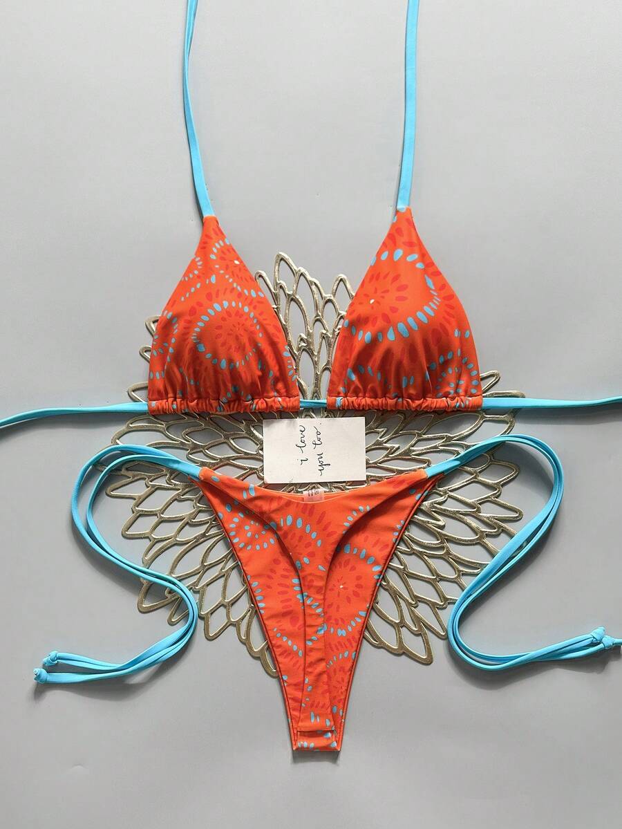 Ženski Bikini Set sa Halter Krojem i Dekoracijom od Kristala