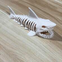 Miniature Plastic Shark Aquarium Decor, Suitable For Fish Tanks And Reptile Terrariums - Shark Theme Multi-Chamber Hide Cave Ornament, Applicable For Betta Fish, Reptile Habitats, Plastic Shark Skeleton