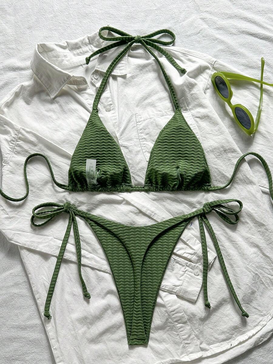 Ženski Bikini Set sa Halter Krojem i Dekoracijom od Kristala