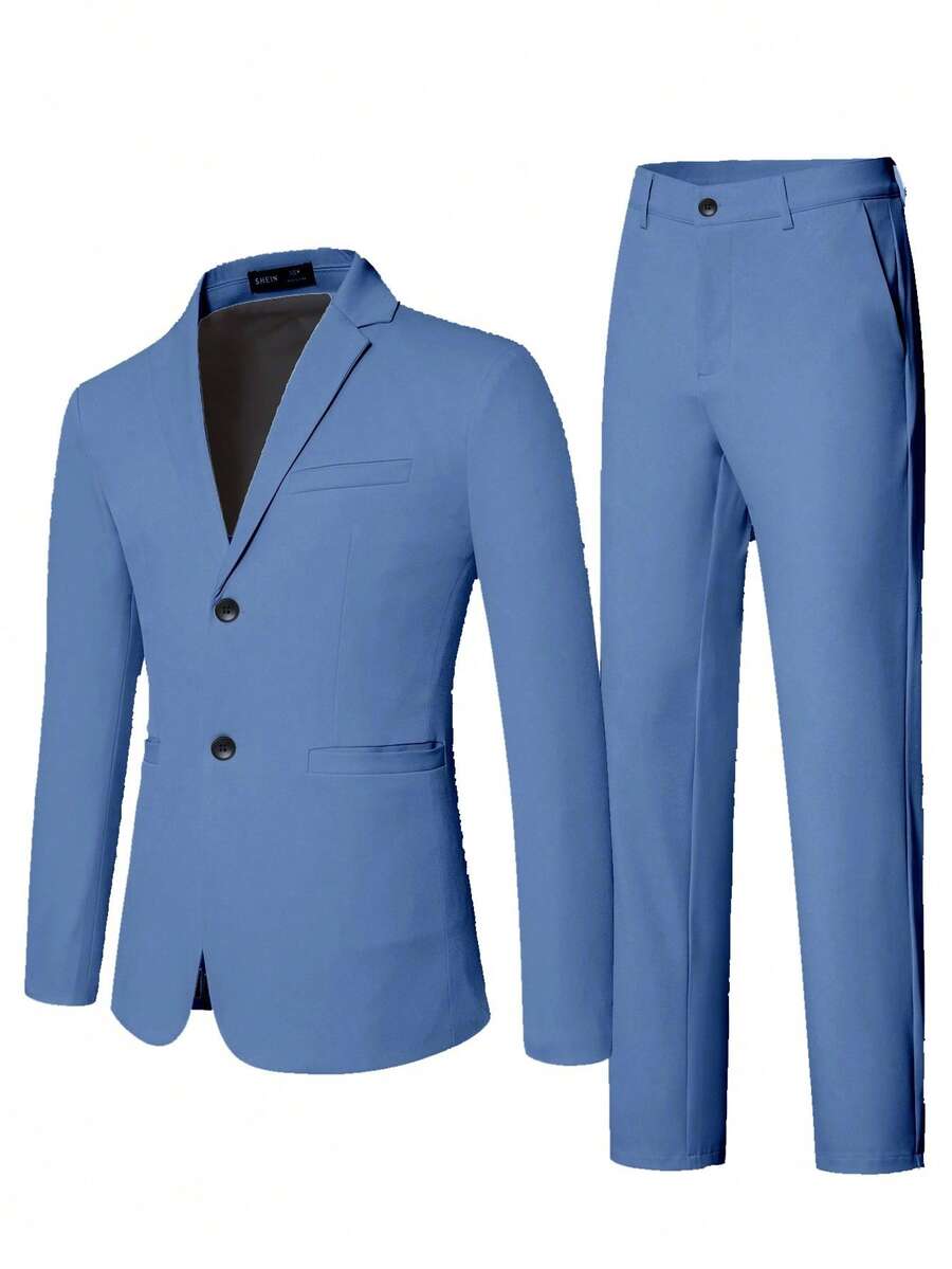 Muško odelo od 2 dela sa jednim dugmetom, slim fit, formalno