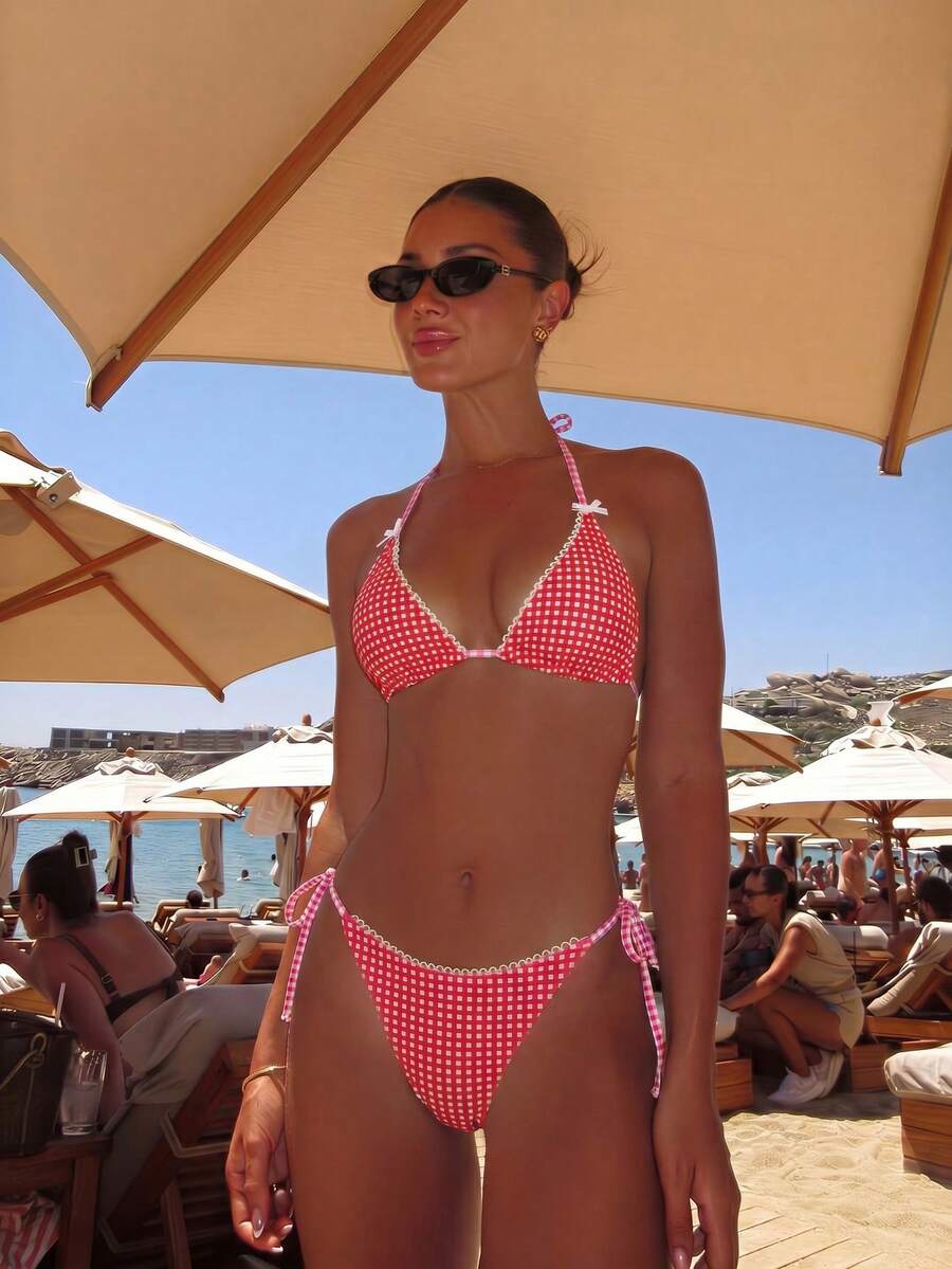 Ženski Bikini Set sa Halter Krojem i Dekoracijom od Kristala