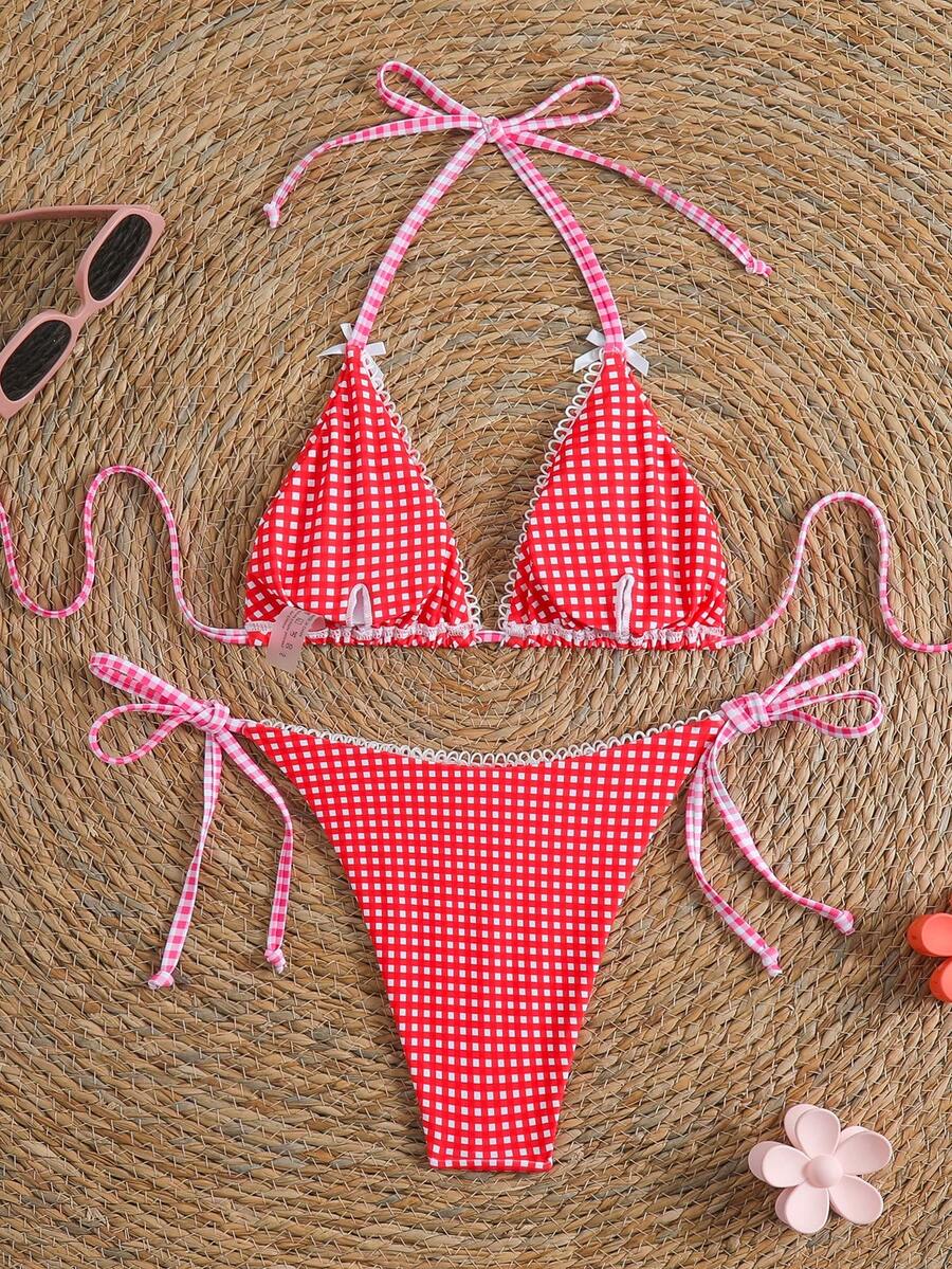 Ženski Bikini Set sa Halter Krojem i Dekoracijom od Kristala