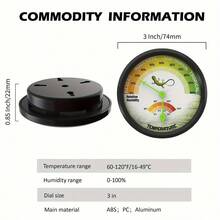 1/2pcs Reptile Thermometer Hygrometer Dual Dial Pet Terrarium Reptile Thermometer And Hygrometer With Color-Coded Segments And Clear Printed Markings