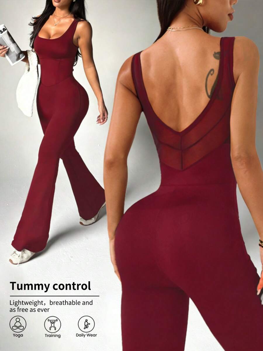 Jednobojni seksi sportski kombinezon bez rukava za žene, bodycon